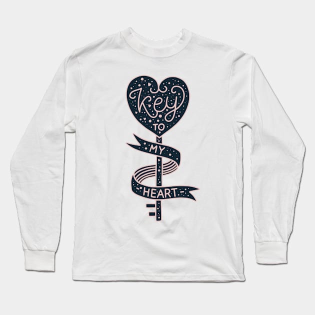 Key to my Heart Valentines Long Sleeve T-Shirt by Sanu Designs